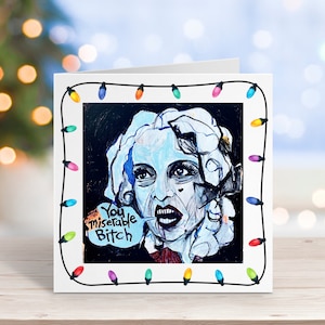 What Ever Happened To Baby Jane kerstkaart door Wayne Hollowell - Bette Davis Blanche Hudson Joan Crawford Fued Jessica Lange Cult Classic