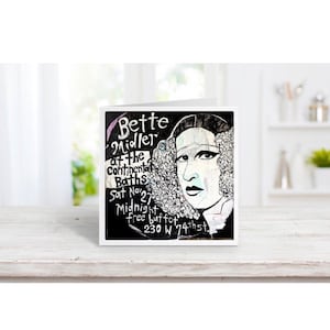 Bette Midler Tarjeta en blanco en los baños continentales Rose Sadie Grandes playas de negocios Vintage Divine Miss M Hero Hola Dolly Barry Manilow Warhol