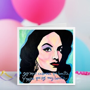 Maria Felix Verjaardagskaart Mexicana Chingona Epoca Oro Cabrona Bonita Gouden Eeuw Diva Filmicoon Legende Femme Fatale Klassieke Mode Latina