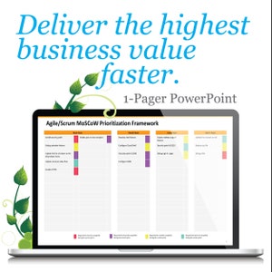 Agile Scrum Project MoSCoW priority template | 1-Pager | Microsoft PowerPoint | Scrum master | Project Management | Project Manager