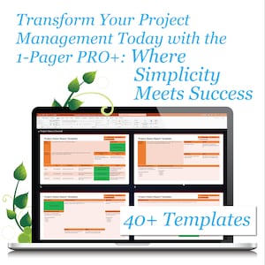 1-Pager Project Management Template PRO+ | Project Status Reporting | Weekly Report | Progress Report | Planning Templates