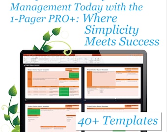 1-Pager Project Management Template PRO+: Project Status Report (PowerPoint)