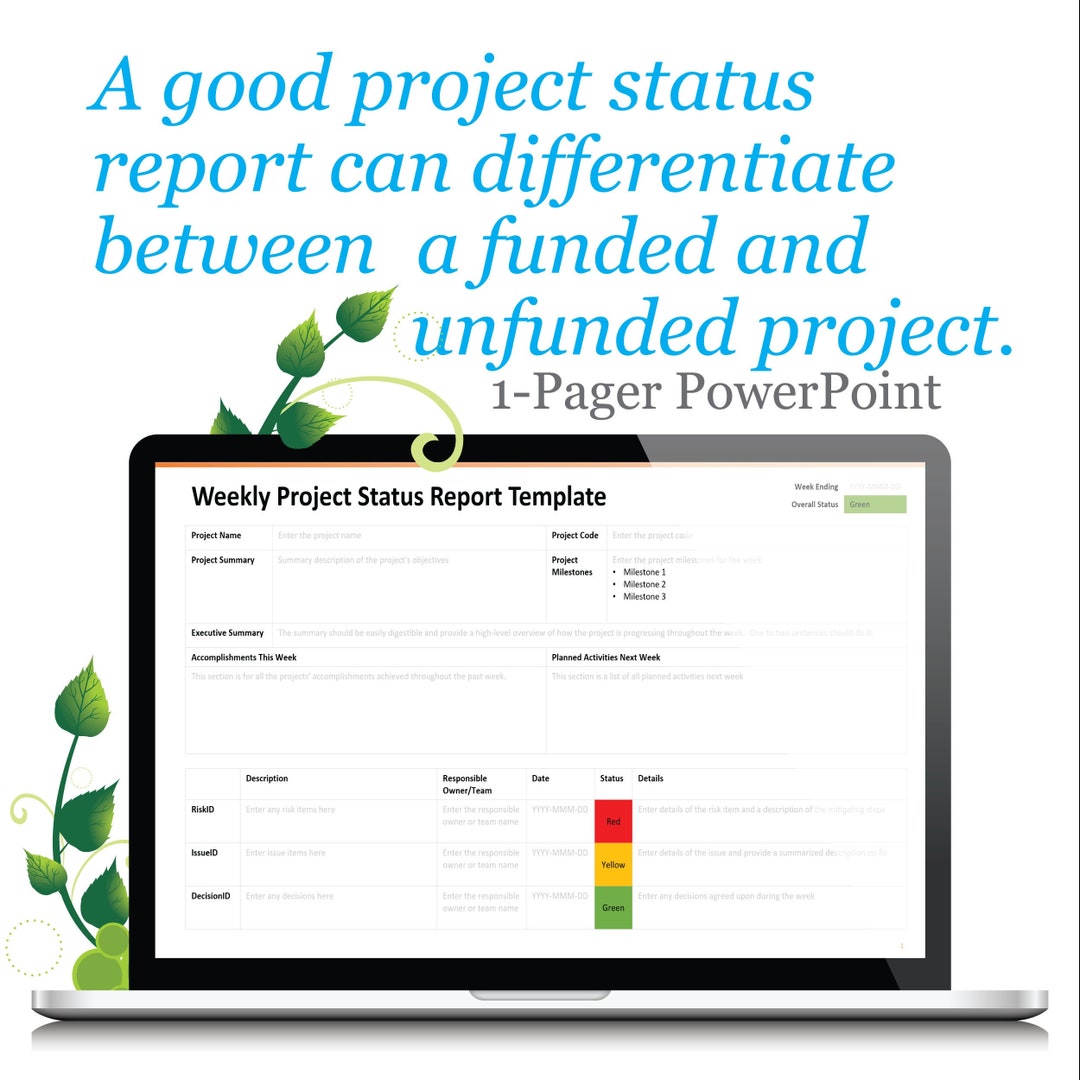 Project Status Template 1 pager Project Management Project Manager Etsy project-status-slide-powerpoint-template-slidebazaar