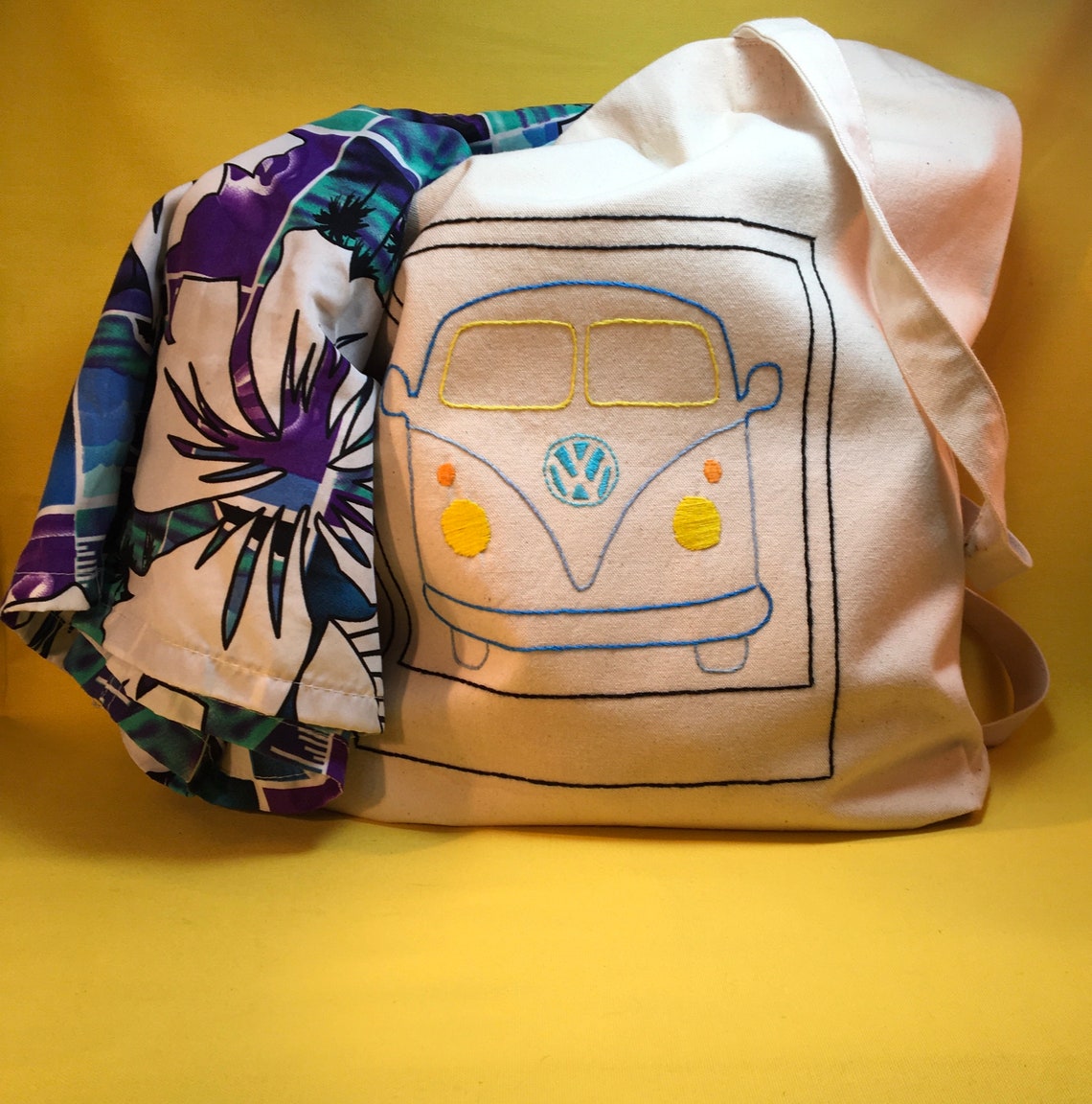 Embroidery KIT Bag Tote Bag included Cotton 100 BIO volkswagen Level