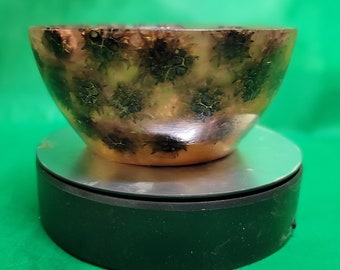 Hybrid Bowl Sweet Gum Pods and rose shaded Epoxy Resin