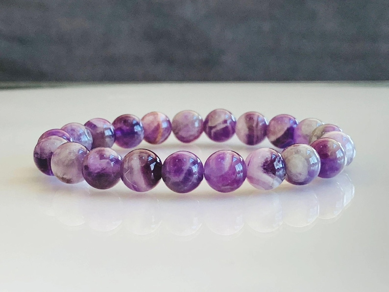 Natural Amethyst Gemstone Bracelet: February Birthstone, Grade AA+