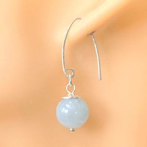 Aquamarine Gemstone Earrings - 925 Sterling Silver, Natural Aquamarine Dangle Earrings, Birthstone Earrings, March Birthstone, Gift for Her