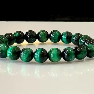Green Tiger's Eye Gemstone Bracelet – Natural Protection Stretch Bracelet