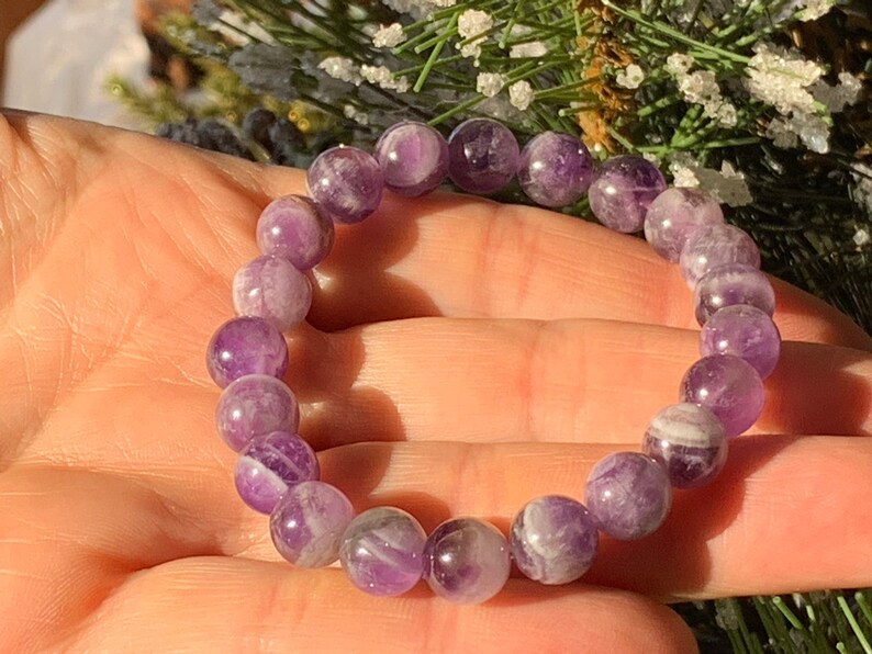 Amethyst Gemstone Bracelet - Stretch Bracelet, February Birthstone, Amethyst Crystal Bracelet, Birthday Gift, Gift for Him, Gift for Her
