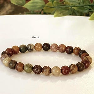 Jasper Bracelet, Natural Picasso Jasper, Stretch Bracelet, Natural Picasso Jasper Gemstone Bracelet, Jasper Grounding Bracelet