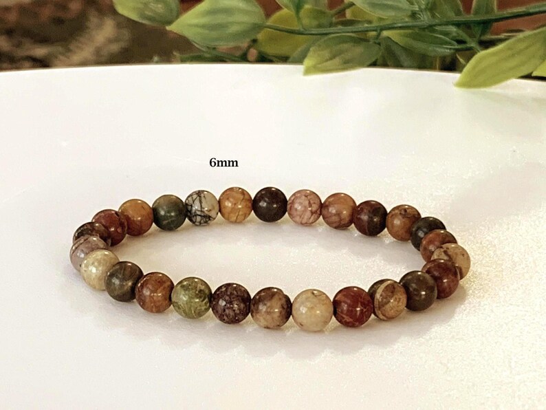 Jasper Bracelet, Natural Picasso Jasper, Stretch Bracelet, Natural Picasso Jasper Gemstone Bracelet, Jasper Grounding Bracelet