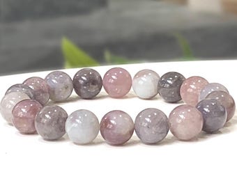 Madagascar Rose Quartz Bracelet - Large AAA Grade 10mm Gemstones - Stretch Bracelet