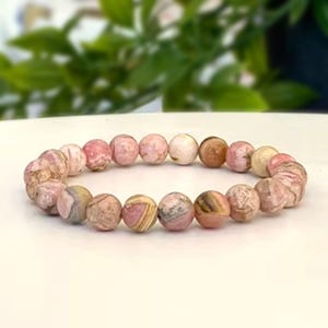 A+ Quality Rhodochrosite Stretchy Bracelets A+ Quality Rhodochrosite Stretchy Bracelets