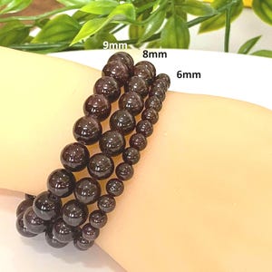 Dark Red Garnet Bracelet - Premium Grade Stretch Gemstone Bracelet, Garnet January Birthstone Bracelet, Gift for Her, Gift for Him