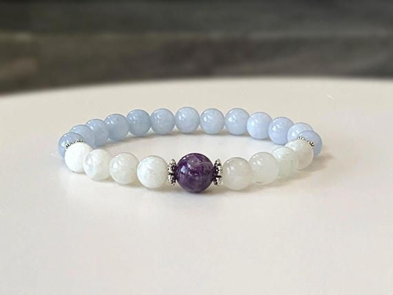 Amethyst & Aquamarine Stretchy Bracelets Amethyst & Aquamarine Stretchy Bracelets