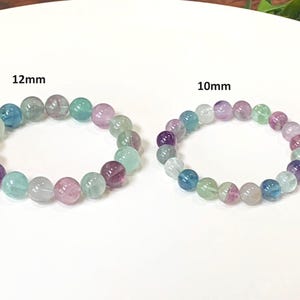 Rainbow Fluorite Gemstone Bracelet: Grade AA+ Crystal Beads Stretch Bracelet image 4