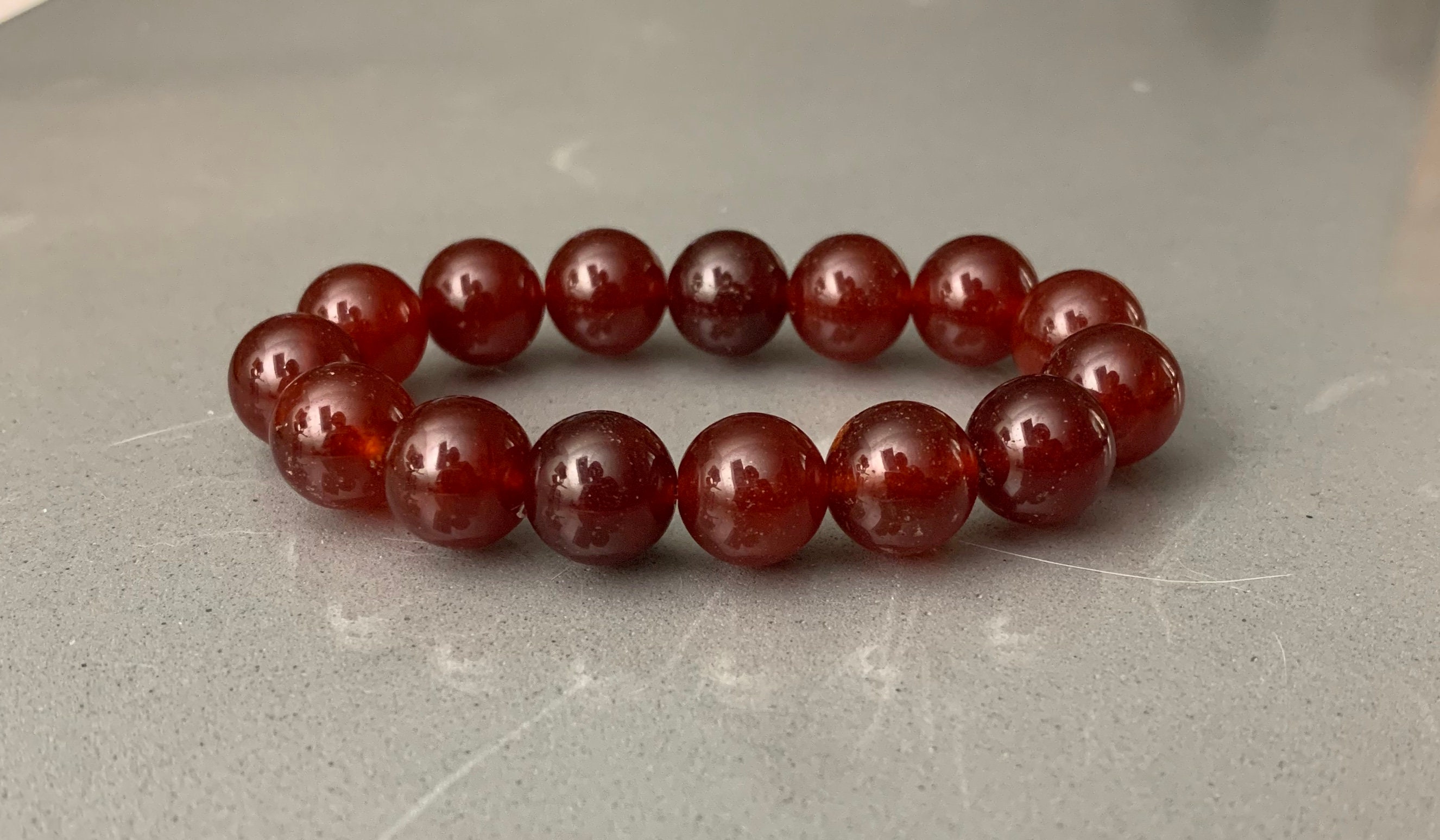 12mm Dyed Red Jade Healing Bracelet Women's Bracelet Etsy