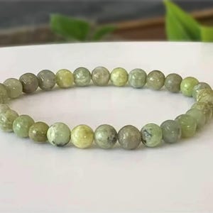 Natural Peridot Bracelet - August Birthstone, 6mm Peridot Beads, Premium Grade Stretch Gemstone Bracelet, Birthstone Jewelry