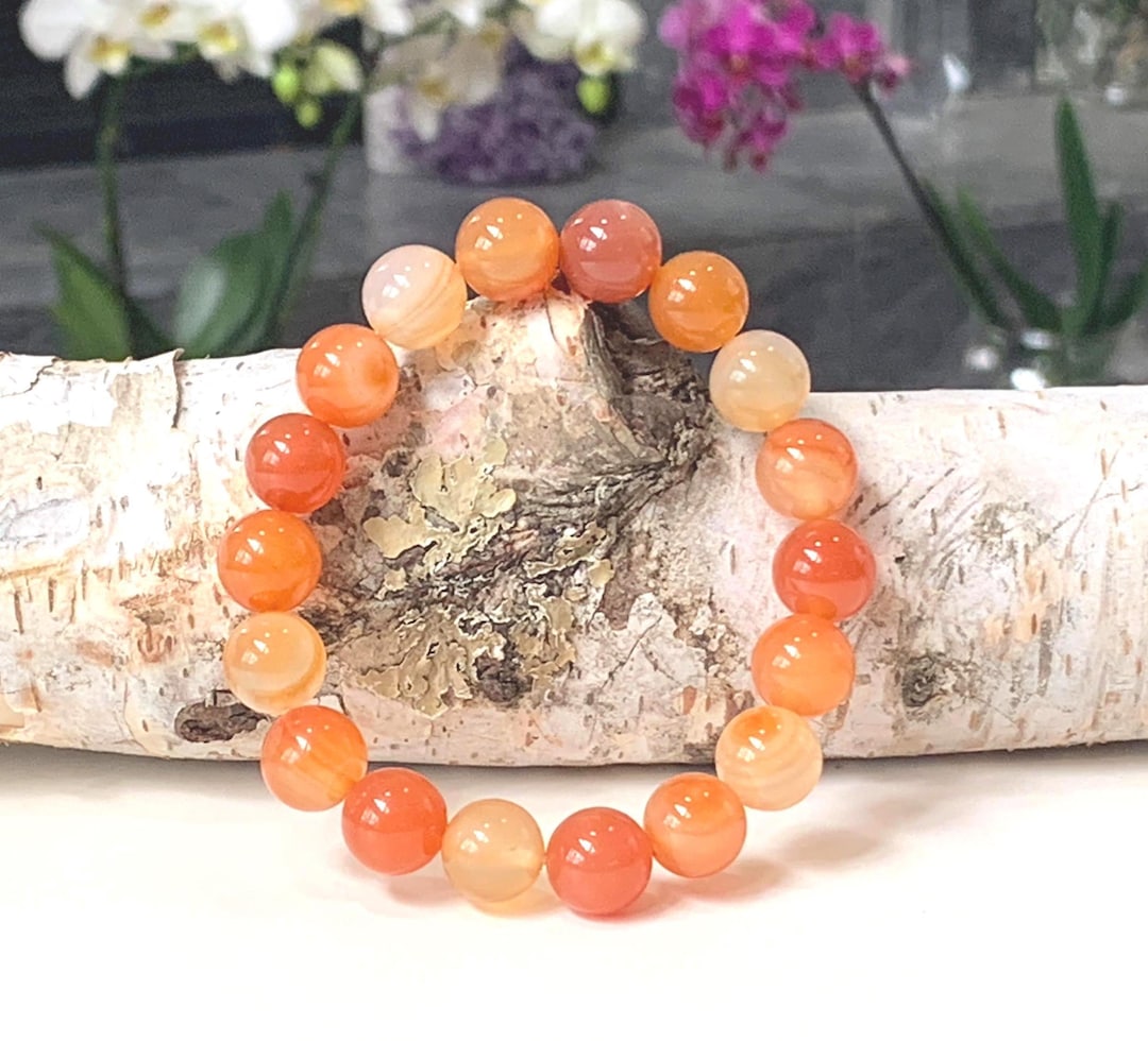 natural-carnelian-gemstone-stretch-bracelet-july-birthstone-etsy