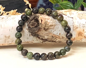 Natural African Bloodstone Gemstone Stretch Bracelet Handmade with Grade A+ Gemstones - Protection Bracelet