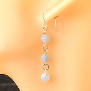 Aquamarine Gemstone Earrings - 925 Sterling Silver, Aquamarine Dangle Earrings, Birthstone Earrings, March Birthstone, Gift for Her