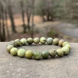 Genuine Peridot Bracelet: 8mm August Birthstone, Meditation Balance Stretch Bracelet