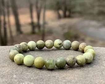 Genuine Peridot Bracelet: 8mm August Birthstone, Meditation Balance Stretch Bracelet