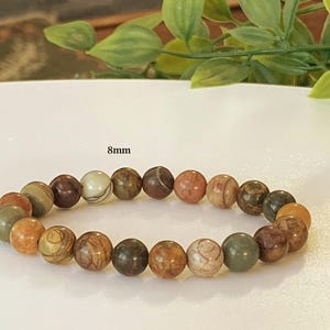 Jasper Bracelet, Natural Picasso Jasper, Stretch Bracelet, Natural Picasso Jasper Gemstone Bracelet, Jasper Grounding Bracelet