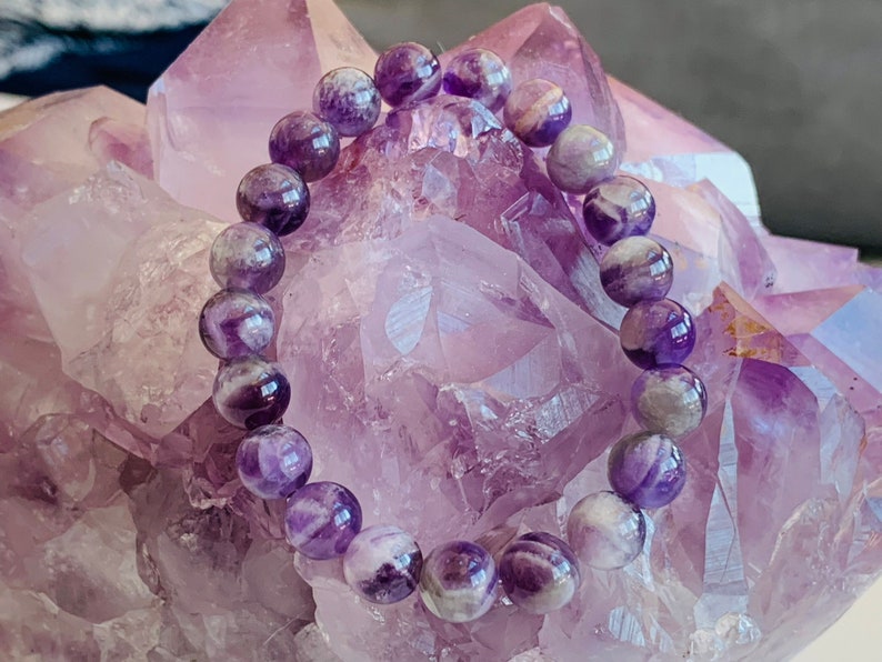 Amethyst Gemstone Bracelet - Stretch Bracelet, February Birthstone, Amethyst Crystal Bracelet, Birthday Gift, Gift for Him, Gift for Her