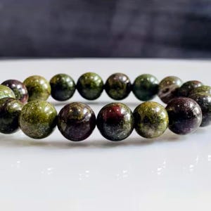 Natural Bloodstone Bracelet, Premium Grade Stretch Gemstone Bracelet, March Birthstone Bracelet, African Bloodstone, 6mm 8mm 10mm Beads