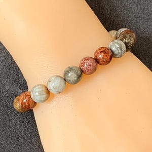 Natural Fossil Coral Bracelet - Stretch Bracelet, Grounding Bracelet, Sponge Coral Bead Bracelet, 10mm Beads, Gift for Her, Gift for Him