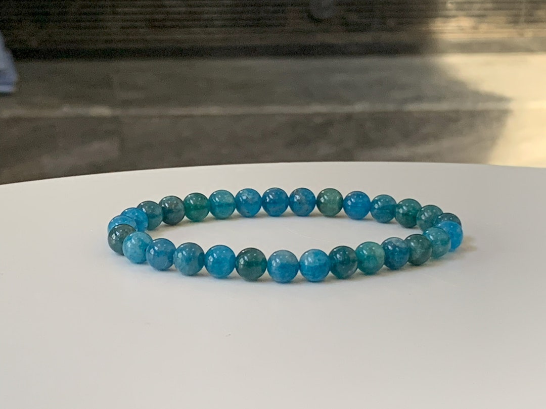 Apatite Gemstone Bracelet Stretch Bracelet, Grade AAA 6.5mm Apatite ...