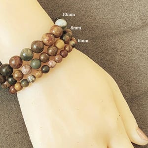 Picasso Jasper Gemstone Bracelet - Stretch Bracelet, Grounding Bracelet, Bracelet for Men, Bracelet for Women, Gift for Her, Gift for Him