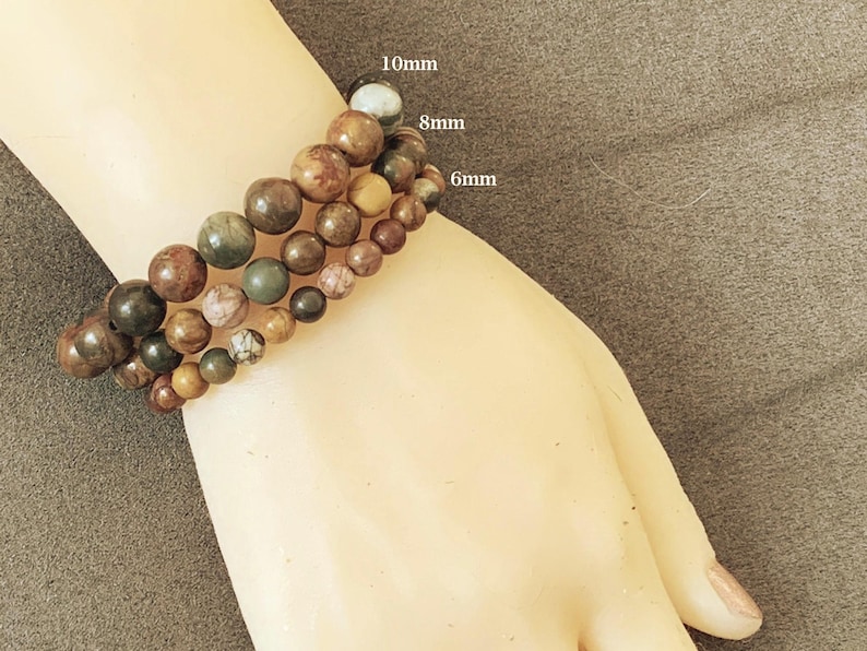 Picasso Jasper Gemstone Bracelet - Stretch Bracelet, Grounding Bracelet, Bracelet for Men, Bracelet for Women, Gift for Her, Gift for Him