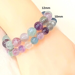 Rainbow Fluorite Gemstone Bracelet: Grade AA+ Crystal Beads Stretch Bracelet image 3