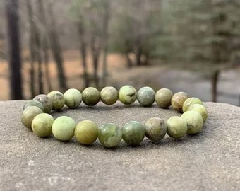 Natural Peridot Gemstone Bracelet, Stretch Bracelet, 8mm Peridot Beads, August Birthstone, Peridot Bead Bracelet, Gift for Her, Gift for Him