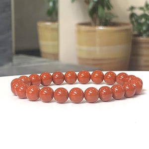 Red Jasper Gemstone Bracelet: Grade AA+ Natural Beads