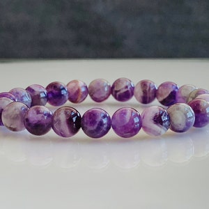 Amethyst Gemstone Bracelet - Stretch Bracelet, February Birthstone, Amethyst Crystal Bracelet, Birthday Gift, Gift for Him, Gift for Her