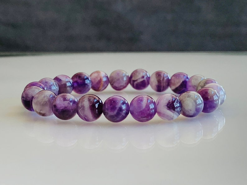 Amethyst Gemstone Bracelet - Stretch Bracelet, February Birthstone, Amethyst Crystal Bracelet, Birthday Gift, Gift for Him, Gift for Her
