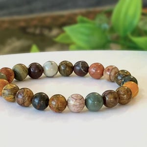 Picasso Jasper Bracelet - Jasper Stretch Bracelet - Grounding Bracelet- Bracelet for Men, Gemstone Bracelet for Women, Gift for Him