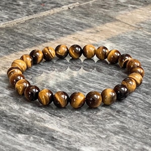 Genuine Tiger's Eye Stretch Bracelet: Natural Stone Protection Grade A Gemstone