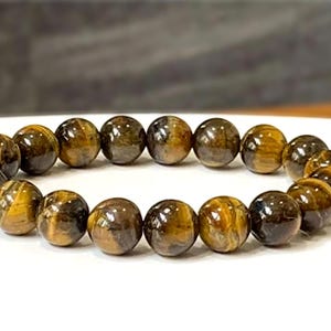 Natural Tigers Eye Bracelet - Stretch Bracelet, Grade A+ Genuine Tiger Eye Bracelet, Gift for Him, Gift for Her, Tiger Eye Bead Bracelet
