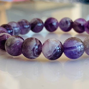 Amethyst Gemstone Bracelet - Stretch Bracelet, February Birthstone, Amethyst Crystal Bracelet, Birthday Gift, Gift for Him, Gift for Her