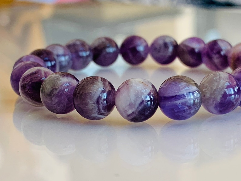 Amethyst Gemstone Bracelet - Stretch Bracelet, February Birthstone, Amethyst Crystal Bracelet, Birthday Gift, Gift for Him, Gift for Her