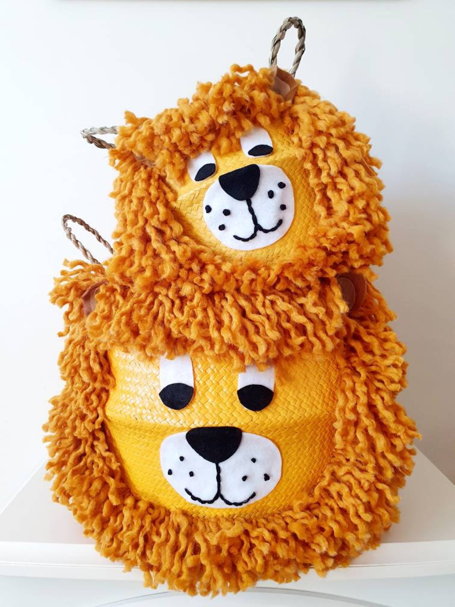 Lion Seagrass Basket Lion Basket Seagrass Basket Animal Etsy