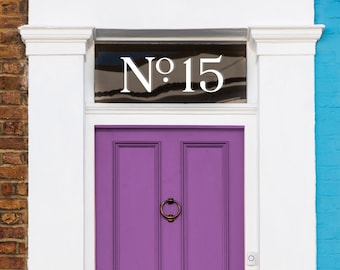 House Door Number or Name Vinyl Sticker Decal Lettering for Windows, Size Width, Walls & Shop Doors Small to Extra Large