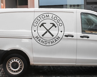 Customisable Vinyl Handyman Business Logo Sticker / Design Personalised Builder Company Decals for Vans, Vehicles and Shop Windows