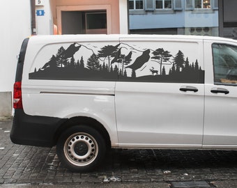 Large Custom Mountain Vinyl Decal for Camper Van Life Personalised Stickers for Caravans & Vans