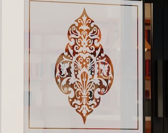Large Frosted Victorian Ornate Etch Vinyl Logo or Design Sticker Decal Lettering for Windows & Shop Doors Easy Application Small to Large