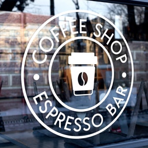 Custom Coffee Shop Vinyl Sign / Logo & Design for Coffee Shop / Personalised Vinyl Graphics Cafe Sticker Decals / Business Shop Windows